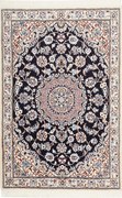 Nain Tappeto 80x120 Blu (Iran) Annodato A Mano