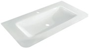 Lavabo da appoggio Liverpool rettangolare in vetro L 95.2 x P 48.5 x H 14 cm bianco