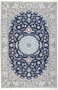 Nain Tappeto 190x130 Blu (Iran) Annodato A Mano