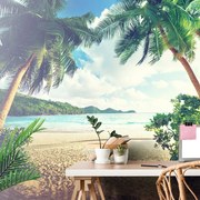 Carta da parati – Tramonto sull'isola di Seychelles