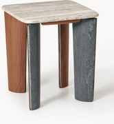 Tavolino in marmo e legno di acacia Muno