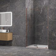 Porta doccia scorrevole 120 cm senza telaio color oro rosa | KNM4000GR - KAMALU