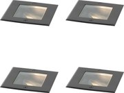 Set di 4 faretti da terra moderni neri regolabili IP65 - Oneon