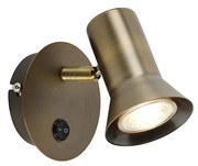 Faretto da parete smart bronzo orientabile e inclinabile con interruttore e Wifi GU10 50mm - Karin 1