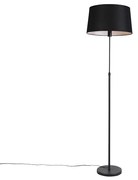 Lampada da terra nera con paralume in lino nero 45 cm regolabile - Parte