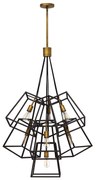 Lampadario Contemporaneo Fu Lighton Acciaio Bronzo Ottone 7 Luci E27