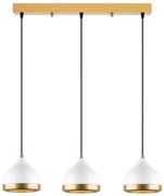Lampadario a cavo YILDO 3xE27/40W/230V bianco/oro