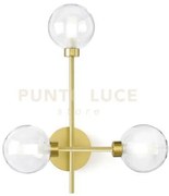 Dom applique a parete  3 luci vetro trasparente ciclindro satinato ...