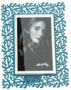 Portafoto di design corallo grande blu oltremare in ferro e polimet...