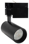 Faro LED 20W Trifase Nero 60° 120lm/W CRI92 no Flickering - BRIDGELUX LED Colore Bianco Naturale 4.000K