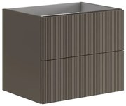 Armadietto bagno a terra Opera 2 cassetti P 45.5 x L 59.5 x H 50 cm laccato opaco grigio carbone
