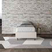 Letto singolo contenitore imbottito 80x200 similpelle bianco Azelia