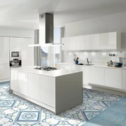Piastrella da pavimento e rivestimento interno 60.5 x 60.5 cm Sp. 9 mm Polveri Vietresi Amalfi in gres porcellanato lucido azzurro traffico intenso (pei 4/5) R9 1.46 mq