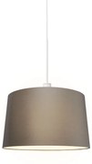 Lampada a sospensione moderna bianca con paralume 45 cm color tortora - Combi 1