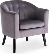 Poltrona Marshal in velluto grigio - H 75 cm