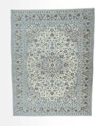 Kashan Tappeto 390x300 Beige (Iran) Annodato A Mano