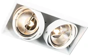 Set di 6 faretti da incasso bianchi GU10 AR111 senza bordi 2 luci - Oneon
