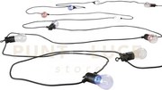 Stringa elettrificata picnic nera 10 lampadine led 0,5w 400lm rgb +...