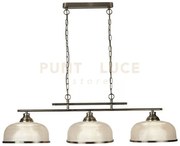 Bistro ii 3lt pendant-ottone antico e vetro stile holophane