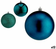 Set di palline di Natale Azzurro Plastica 10 x 11 x 10 cm (12 Unità)