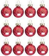 Set di palline di Natale in vetro fatte a mano 12 pz ø 3 cm Mushroom Mini – Sass &amp; Belle