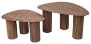 Tavolini da salotto estraibili design in legno scuro (set di 2) FOLEEN