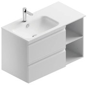 Mobile sottolavabo e lavabo Pull bianco opaco in mdf L 90 x H 56 x P 46 cm 2 cassetti