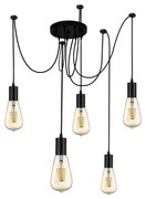 Squiggle 5lt pendant - metallo nero e cavi