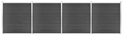 Set Pannelli Di Recinzione İn Wpc 699x186 Cm Nero /