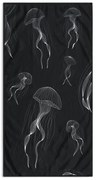 Telo mare bianco e nero 90x180 cm Jellyfish - DecoKing