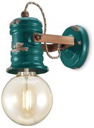Applique Industrial Minimal Urban Ferro E Ceramica Vintage Verde 1 Luce E27