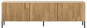 Mobile TV di colore naturale in rovere massiccio 180x56x46 cm Bono – WOOOD
