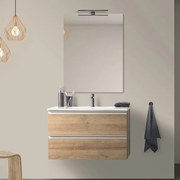 Mobile Sospeso 80 cm Master rovere miele con due cassetti e specchio