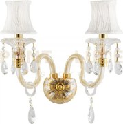 Applique a parete monet oro 2 luci attacco e14 40x24x37cm in vetro ...