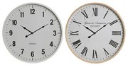 Orologio da Parete Home ESPRIT Bianco Cristallo Legno MDF 53 x 6 x 53 cm (2 Unità)