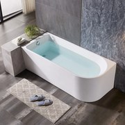 Vasca da bagno angolare lato destro 75x170 cm scarico incluso Corinne