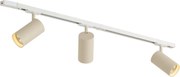 Sistema a binario moderno con 3 faretti bianco e beige monofase GU10 70mm - Iconic Jeana Luxe