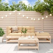 Set divani da giardino 4 pz con cuscini in legno massello