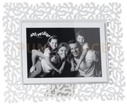 Portafoto di design corallo grande orizzontale bianco marmo in ferr...