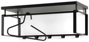 Attaccapanni da parete nero in metallo con scaffale 70 cm Rex – Spinder Design