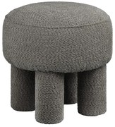 Poggiapiedi grigio scuro con rivestimento in ciniglia Canberra – House Nordic