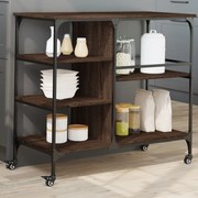 Carrello Cucina Rovere Marrone 100x45x89,5 Cm Legno Multistrato /