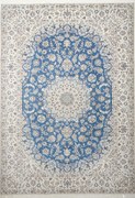 Nain Tappeto persiano 350x250 Blu (Iran) Annodato A Mano