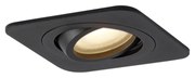 Set di 6 faretti da incasso neri arrotondati GU10 50mm orientabili e inclinabili IP44 - Alberto