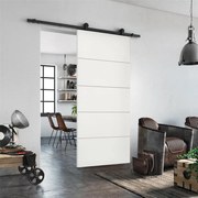 Porta scorrevole Fourlines in mdf bianco, L 93 x H 212 cm, con binario Industrial Reversibile