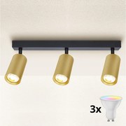 Brilagi - Faretto a LED dimmerabile SELE GOLDEN 3xGU10/6W/230V nero/oro