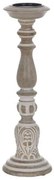 Candelabro Bianco Naturale Ferro Legno di mango 14 x 14 x 45,72 cm