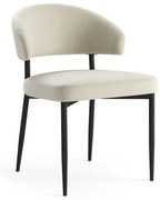 IRIS Beige Sabbia (tessuto Victoria A80) - MODERNA SEDIA IMBOTTITA PER SALONE/SALA DA PRANZO LOFT