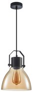 ITALUX PND-22371-1-BK+AMB - Lampadario a sospensione con filo DARLENA 1xE27/40W/230V nero/marrone