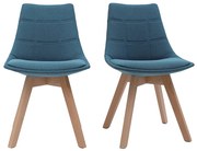 Set di 2 sedie scandinave in tessuto blu anatra MATILDE